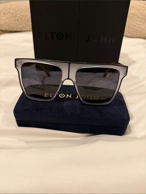 NIB Elton John Eyewear Master Collection Goliath Flat-Top Aviator Sunglasses – R